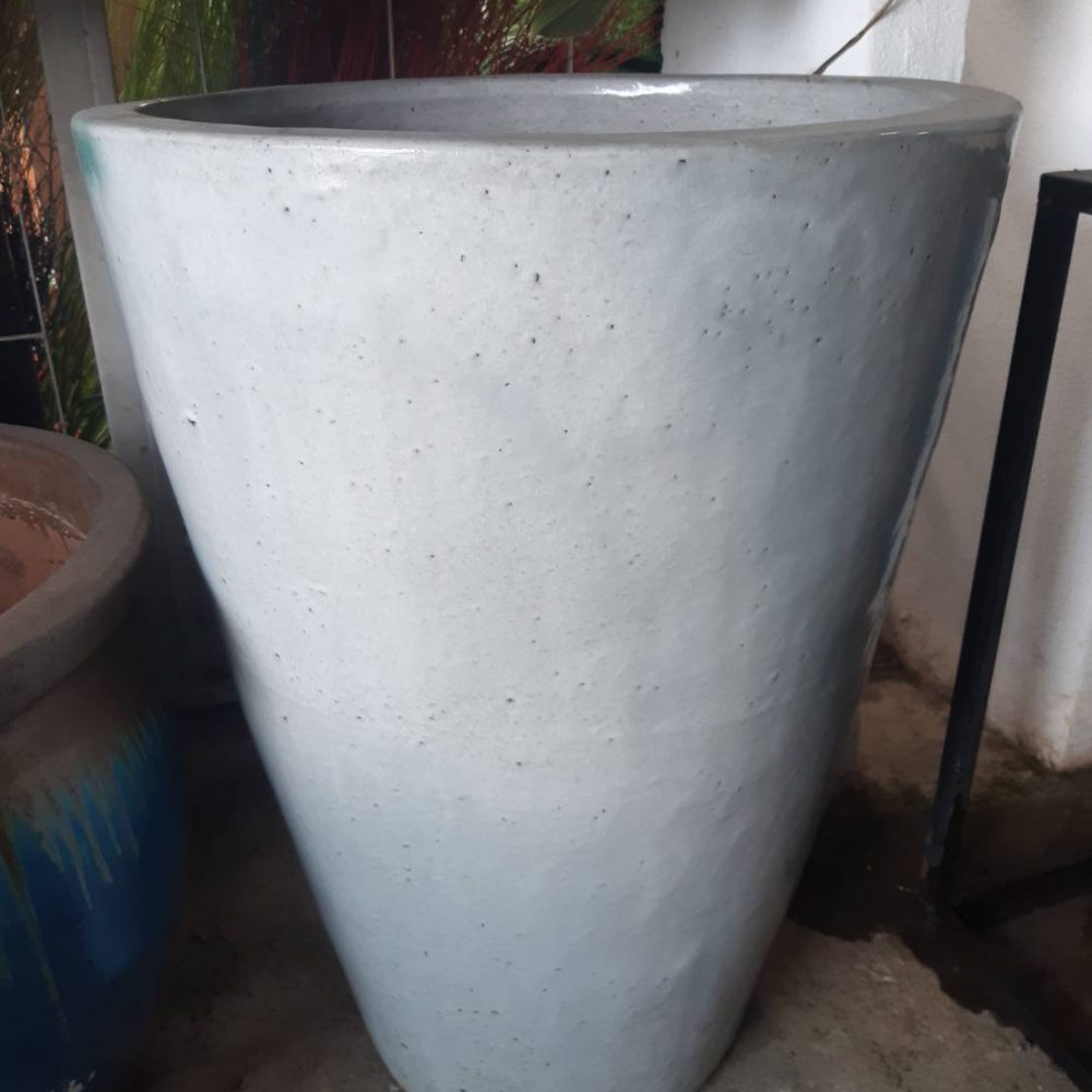 Ceramic planter white vase shape