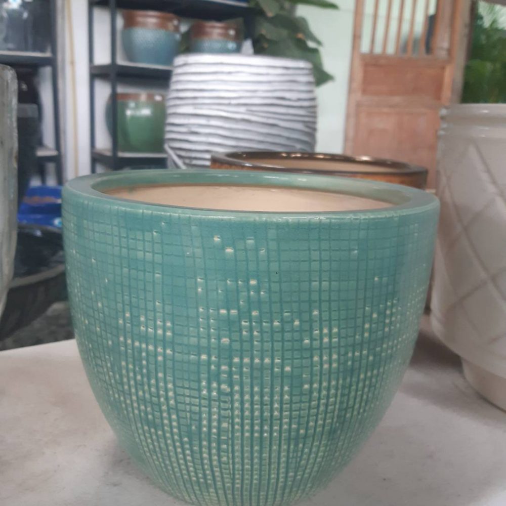 Mosaic pattern ceramic planter